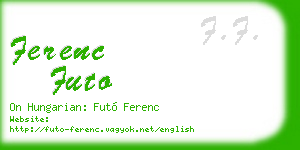 ferenc futo business card